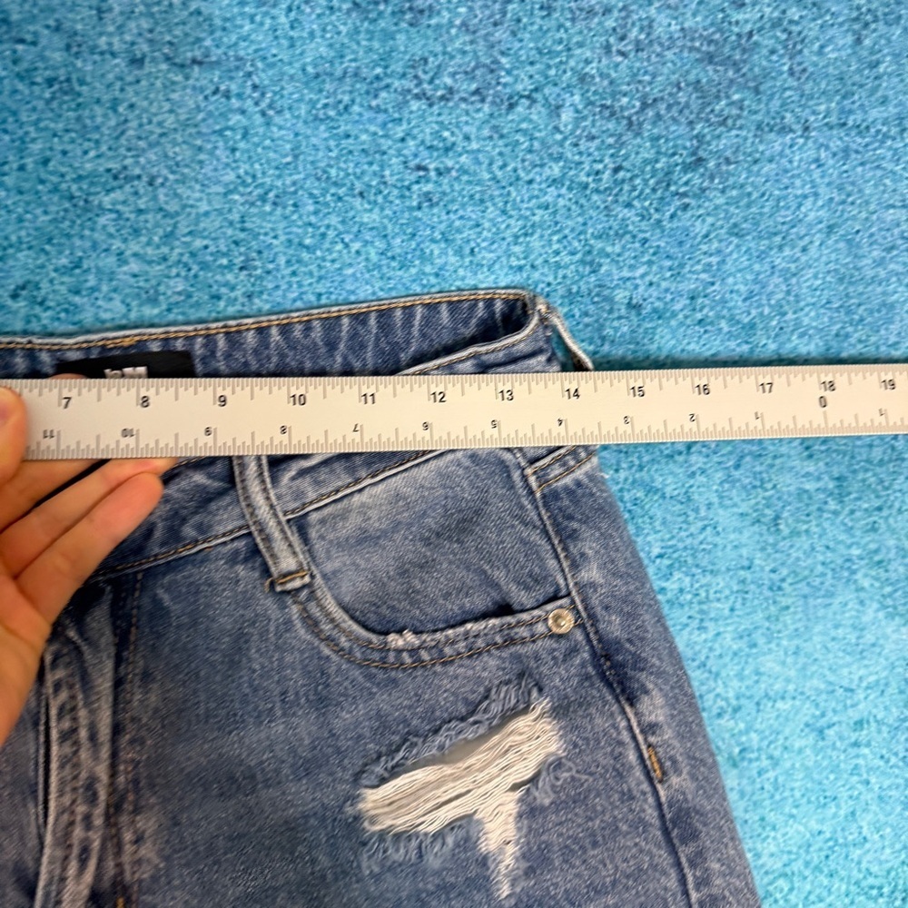 I&M Black Label Distressed Womens Wide Leg Denim Blue Jeans Size 5 Fits 28x29 - Picture 4 of 15